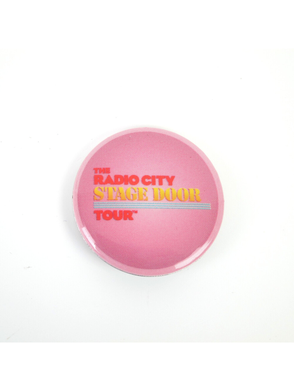 Vintage Radio City Stage Door Tour Pink Button Broadway New York City NYC 1.25"